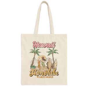 Honolulu Hawaii Waikiki Canvas Tote